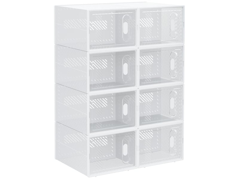  Lot de 8 boîtes de rangement à chaussures modulables en pp 25x35x19 cm  - Conforama A