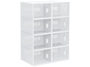 Lot de 8 boîtes de rangement à chaussures modulables en pp 25x35x19 cm