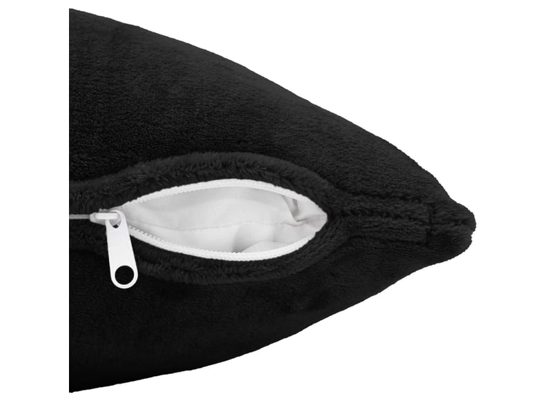 Lot de 6 housses de coussin heerlen noir 70 x 70 cm flanelle cf49935 - Conforama D