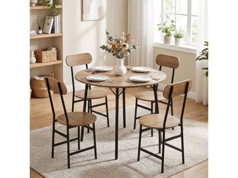  Ensemble table et chaises de style industriel 5 pièces pour 4 personnes  - Conforama D