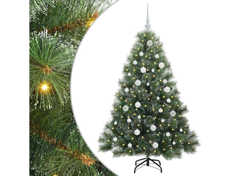 Sapin de noël - arbre de noël artificiel avec 150 led vert 150 cm pe et pvc - Conforama A