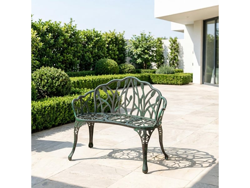  Banc de jardin 2 places en aluminium vert antique T5828P546814 - Conforama E
