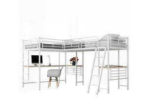 Lit mezzanine 90x200 cm <strong>STILVORA</strong>  <strong></strong> coloris blanc