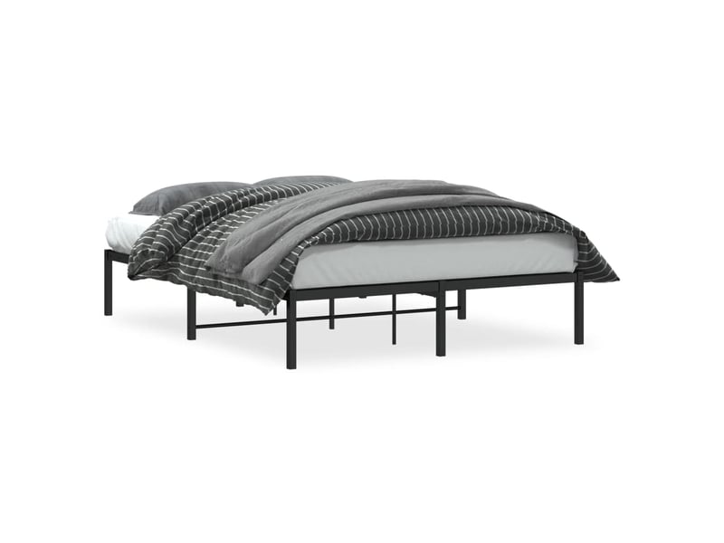  Lit double- lit adulte -  cadre de lit métal sans matelas noir 140x190 cm  - Conforama A
