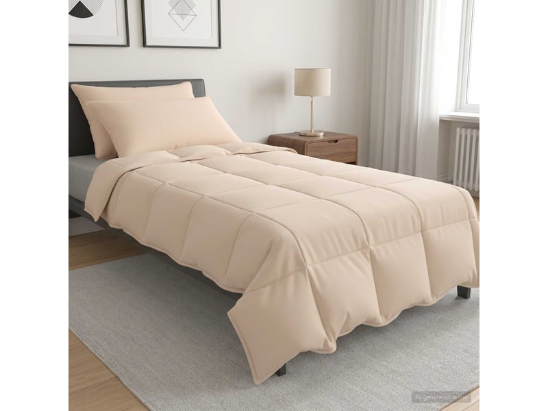  Ensemble de duvet 2 pcs - couette 155 x 220 cm 250 gsm kapok naturel beige  - Conforama B