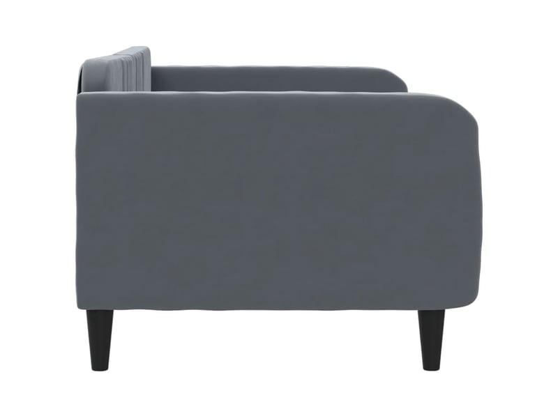  Lit simple- lit adulte -  lit de repos sans matelas gris foncé 100x200 cm velours  - Conforama C