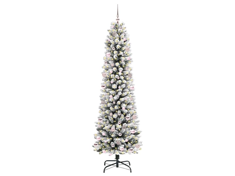  Sapin de noël artificiel, arbre de noël blanc 240 cm pvc, métal et plastique shl1241  - Conforama C