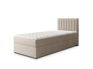 Lit avec rangement 80x200 cm <strong>MASSENO</strong> <strong></strong> coloris beige