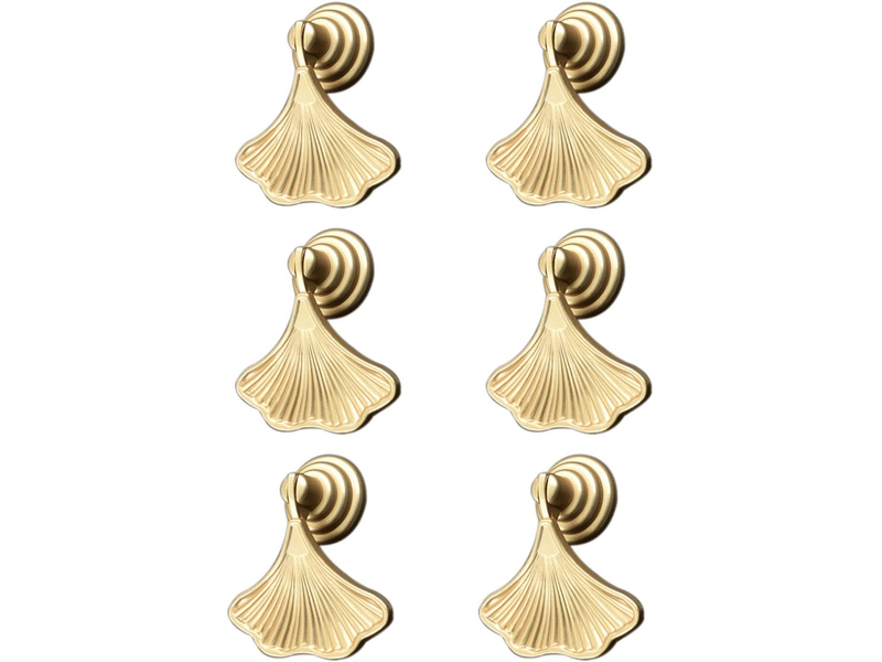  Poignées de bouton ginkgo, 6 pièces, poignée suspendue, poignée de tiroir à trou unique  - Conforama A