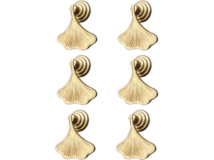 Poignées de bouton ginkgo, 6 pièces, poignée suspendue, poignée de tiroir à trou unique