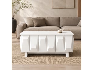 Table basse rectangulaire coloris blanc STILVORA - 67 cmx95 cm