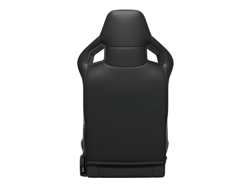  Siège baquet racing universel noir pvc surpiqûres rouges inclinable côté gauche  - Conforama E