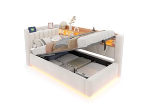 Lit simple 90x200 cm    coloris beige