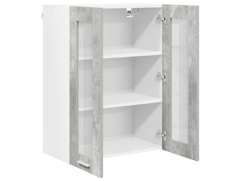  Meuble de rangement, armoire suspendue gris béton 60x31x80cm bois d'ingénierie  - Conforama E