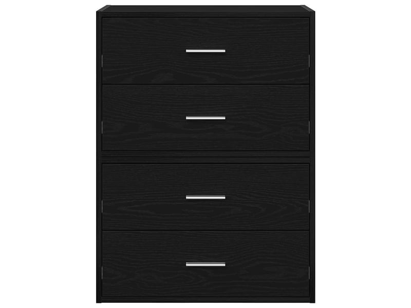  Lot de 2 armoire à tiroirs, commode avec 4 tiroirs chêne noir bois d'ingénierie  - Conforama D