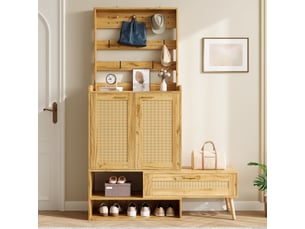 Armoire 2 porte(s) battante 0 tiroir(s) evarich coloris naturel largeur 35 cm