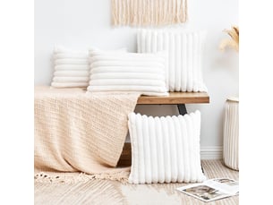 Lot de 2 housses de coussin 30 x 50 cm peluche blanc chicfurn
