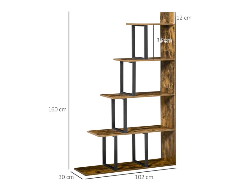 Bibliothèque en aggloméré de style vintageindustriel 102 x 30 x 160 cm  - Conforama E