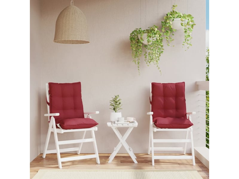 Lot de 2 coussins d'extérieur, coussins de chaise bordeaux 100 x 50 x 7 cm cf56391 - Conforama B