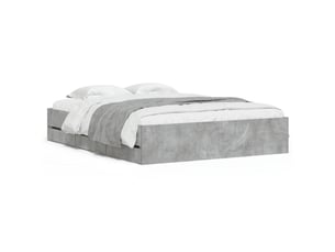 Lit 2 places 150x200 cm    coloris gris