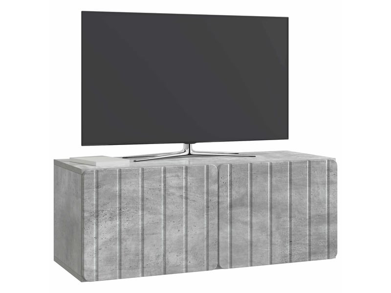  Meuble tv - banc tv - meuble de rangement mural 78,5 x 31 x 30 cm gris béton bois d'ingénierie  - Conforama C