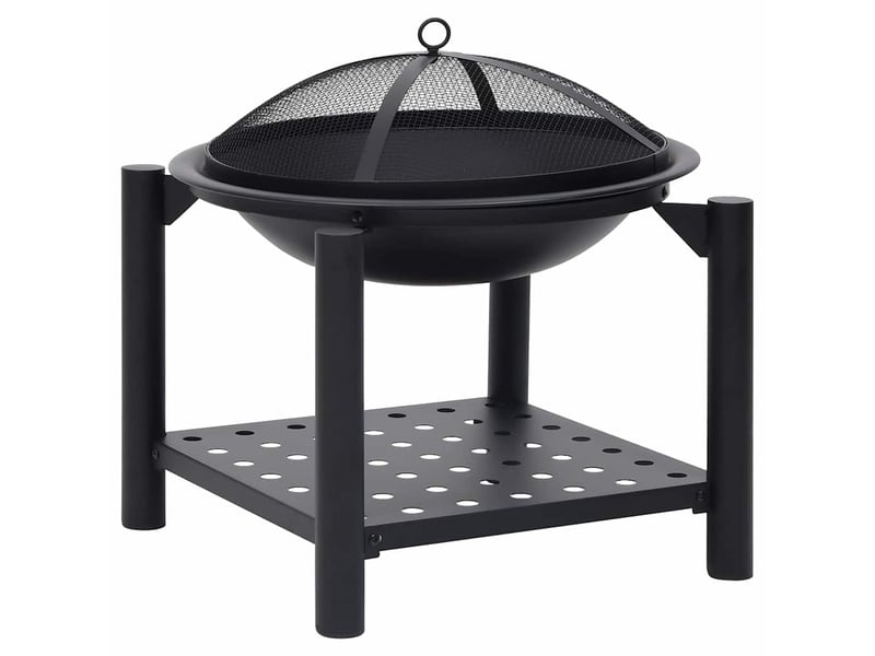  Brasero exterieur, foyer camping avec tisonnier 54x54x55 cm acier  - Conforama C