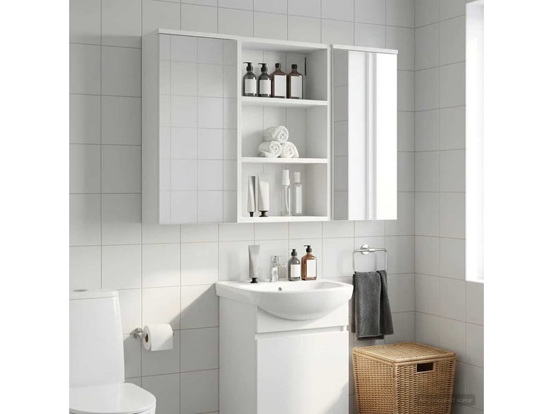  Armoire murale de salle de bain, cabinet de salle de bain blanc 40 x 16 x 62,5 cm cf65185  - Conforama B