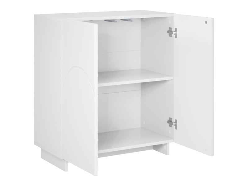 Buffet salon, buffet de rangement blanc brillant 67x34,5x75 cm bois d'ingénierie - Conforama C