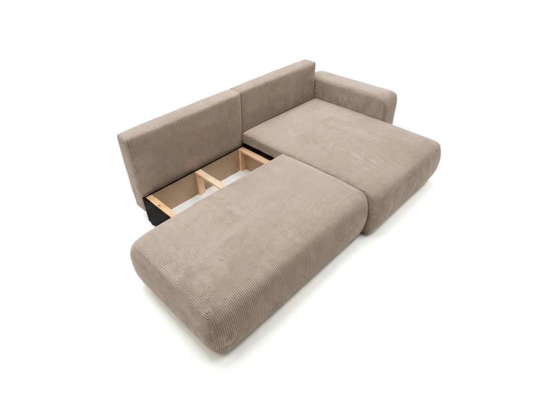  Canapé d'angle max réversible et convertible 5 places alya en velours côtelé - taupe ALYA - Conforama E