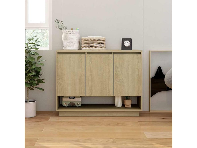  Buffet - bahut - meuble de rangement chêne sonoma 97x31x75 cm bois d'ingénierie  - Conforama B