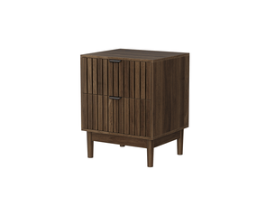 Table de chevet noyer en mdf avec 2 tiroirs, 45 x 39 x 56,5 cm