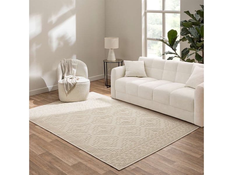  Tapis tissé relief canyon 160x230cm naturel  - Conforama D