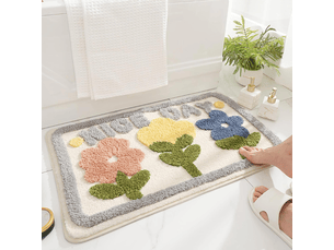 Tapis de bain antidérapant, tapis salle de bain moelleux en microfibre, tapis de douche absorbant lavable en machine pour salle de bain, (50x80cm) - gris