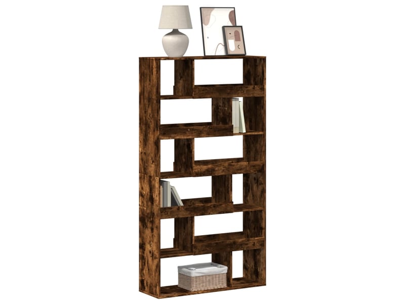  Bibliothèque, étagère de rangement chêne fumé 100x33x187,5 cm bois d'ingénierie  - Conforama B