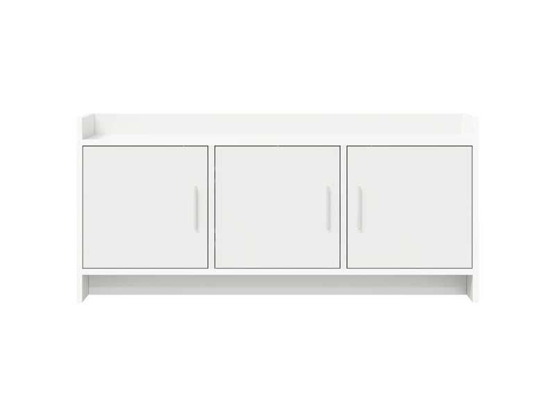  Meuble tv - banc tv - meuble de rangement 102 x 33 x 47 cm blanc bois d'ingénierie  - Conforama E
