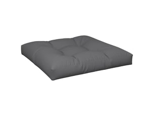 Coussin de palette, coussin de chaise, coussin de canapé anthracite 80x80x12 cm tissu cf55284