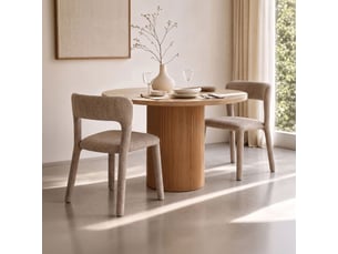 Lot de 2 chaises repas 56x51x77 cm en tissu taupe