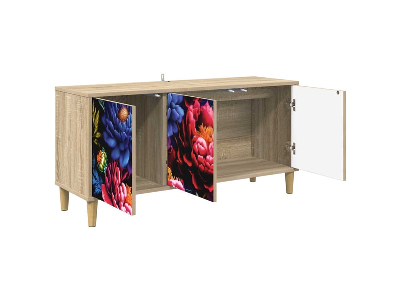  Meuble tv - banc tv - meuble de rangement kiel 102 x 33 x 50 cm sonoma bois d'ingénierie  - Conforama C