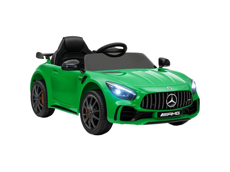  Voiture électrique pour enfants, mercedes, 3-5 kmh, télécommande, lumières et musique, verte  - Conforama A
