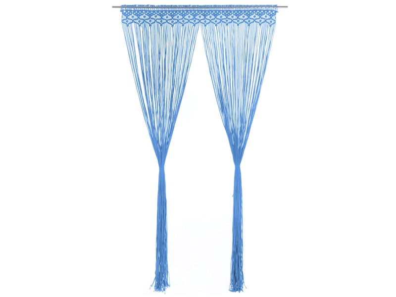  Rideau en macramé, rideau de porte bleu 140x240 cm coton cf43862  - Conforama B