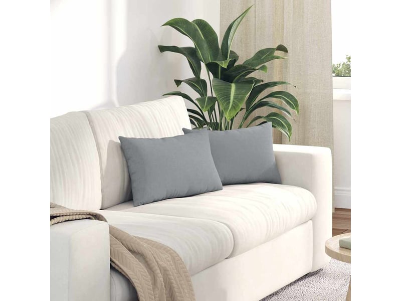  Lot de 2 coussins de canapé, coussins décoratifs tissu gris clair 50 x 30 cm cf58840  - Conforama B