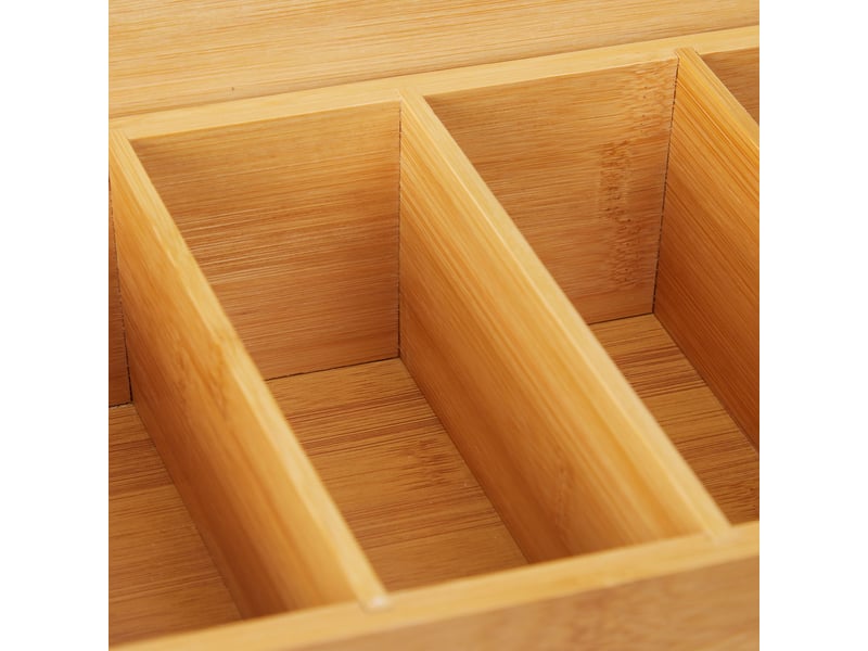  Boîte à thé en bambou rangement cuisine avec 5 compartiments design naturel et chaleureux en bambou 13_0009018  - Conforama D