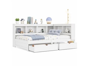 Lit avec rangement 90x200 cm ULQENI   coloris blanc