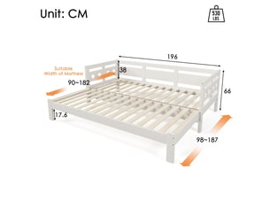 Lit extensible 90x190 cm coloris blanc