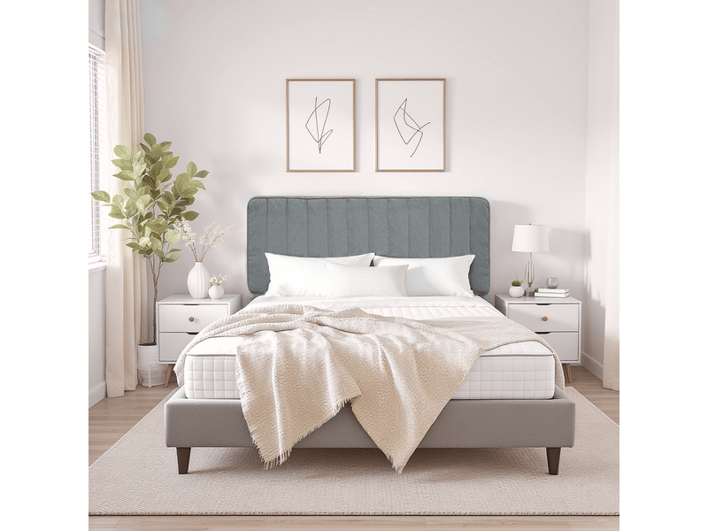  Tête de lit vercart skm 180 cm grey, polyester, épaisseur 100 mm  - Conforama D