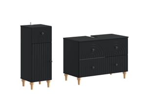 Ensemble de 2 meubles de salle de bain alkmaar noir cf63057