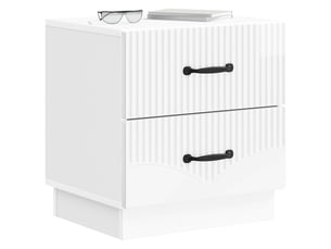 Table de chevet 2 pièces blanc brillant 43 x 34,5 x 44,5 cm