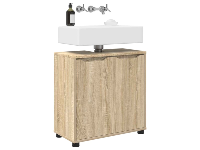  Armoire de lavabo de salle de bain chêne sonoma 60x30x60 cm  - Conforama C