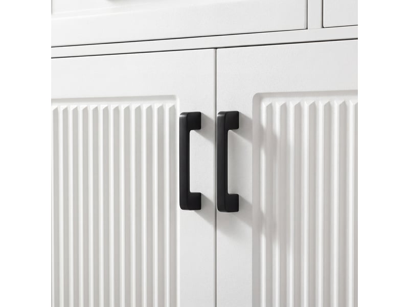 Buffet 4 portes et 3 tiroirs avec rangement pour salle à manger en mdf 160×40×75 cm blanc - Conforama D