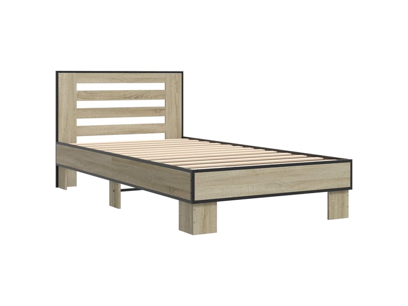  Lit simple- lit adulte -  cadre de lit avec tête de lit chêne sonoma 80 x 200 cm  - Conforama B